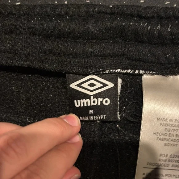 Men’s Medium Heavy Cotton Embroidered Umbro Straight Leg Casual Sweatpants - Picture 2 of 4